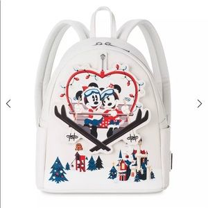 Mickey and Minnie Mouse Holiday Loungefly backpack